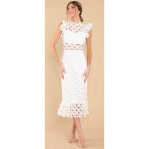 Love's High Hopes White Crochet Midi Dress- Reddress.com